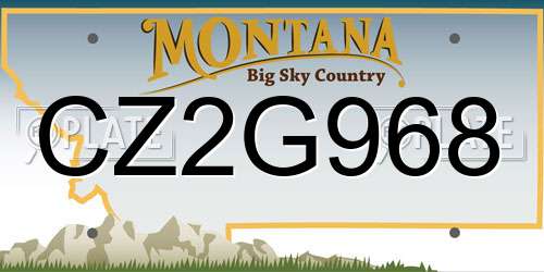 CZ2G968 Montana License Plate