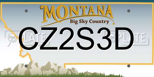 CZ2S3D Montana License Plate