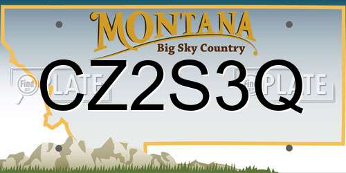 CZ2S3Q Montana License Plate