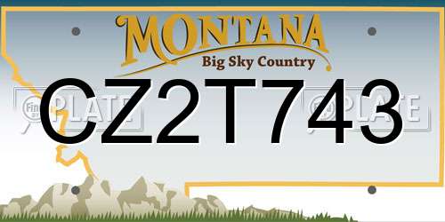 CZ2T743 Montana License Plate