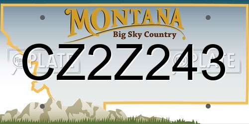 CZ2Z243 Montana License Plate