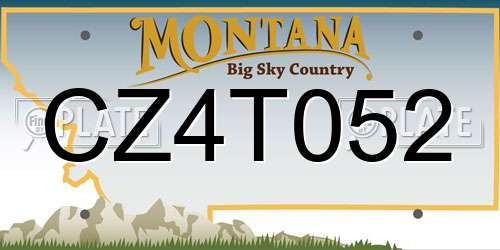 CZ4T052 Montana License Plate