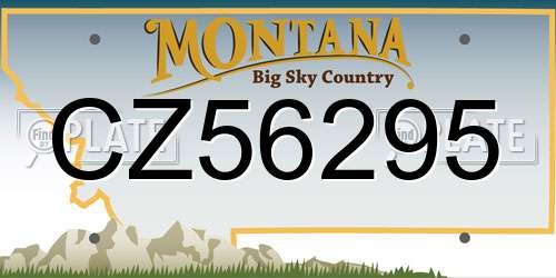 CZ56295 Montana License Plate