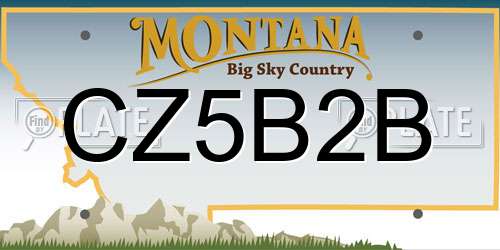 CZ5B2B Montana License Plate