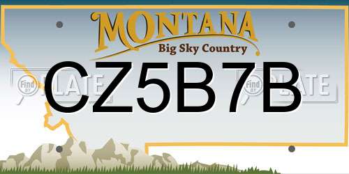 CZ5B7B Montana License Plate
