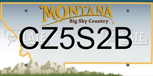 CZ5S2B Montana License Plate