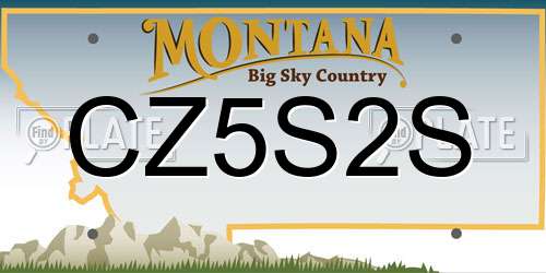 CZ5S2S Montana License Plate