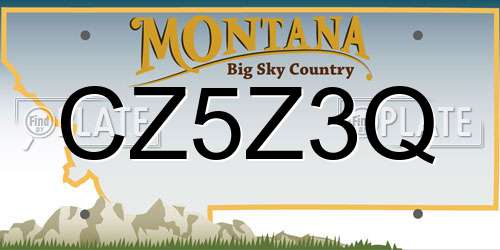 CZ5Z3Q Montana License Plate
