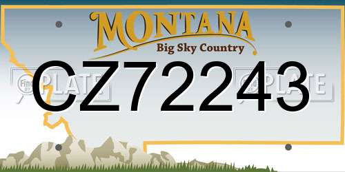 CZ72243 Montana License Plate
