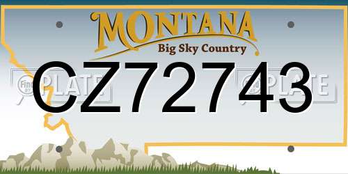 CZ72743 Montana License Plate