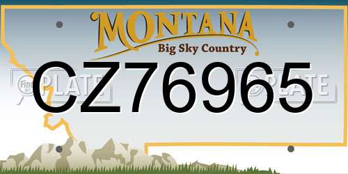CZ76965 Montana License Plate