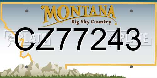 CZ77243 Montana License Plate