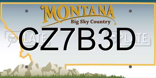 CZ7B3D Montana License Plate