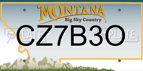 CZ7B3O Montana License Plate