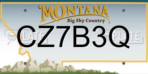 CZ7B3Q Montana License Plate