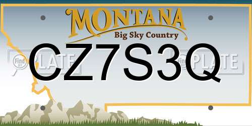 CZ7S3Q Montana License Plate