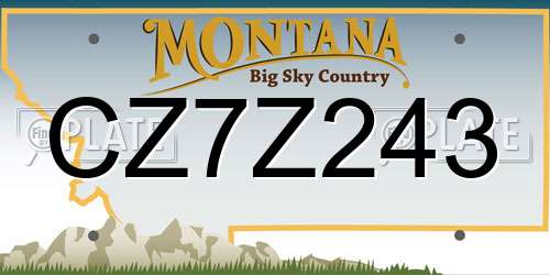 CZ7Z243 Montana License Plate