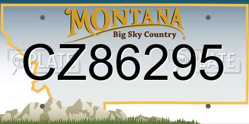 CZ86295 Montana License Plate