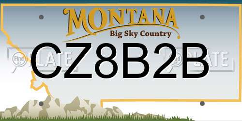 CZ8B2B Montana License Plate