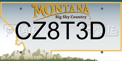 CZ8T3D Montana License Plate