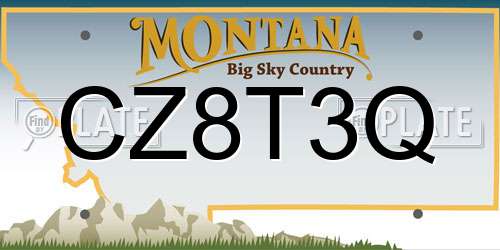 CZ8T3Q Montana License Plate