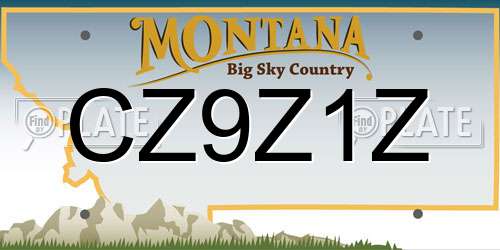CZ9Z1Z Montana License Plate