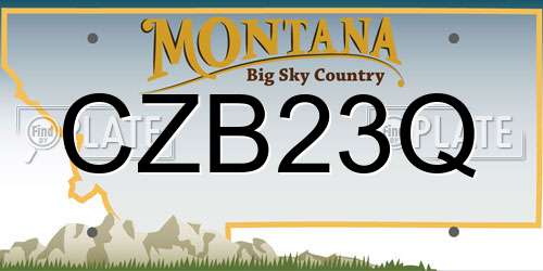 CZB23Q Montana License Plate