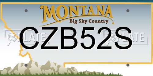 CZB52S Montana License Plate