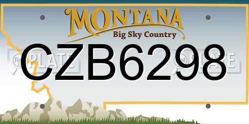 CZB6298 Montana License Plate