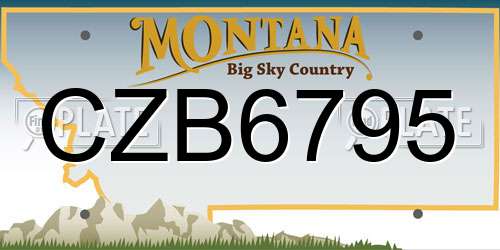 CZB6795 Montana License Plate