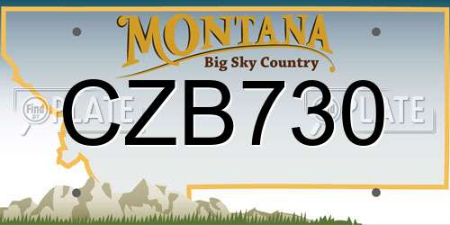 CZB730 Montana License Plate