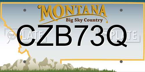 CZB73Q Montana License Plate