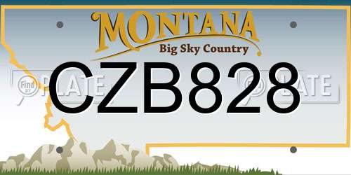 CZB828 Montana License Plate
