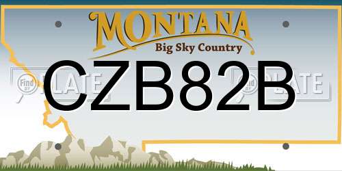 CZB82B Montana License Plate