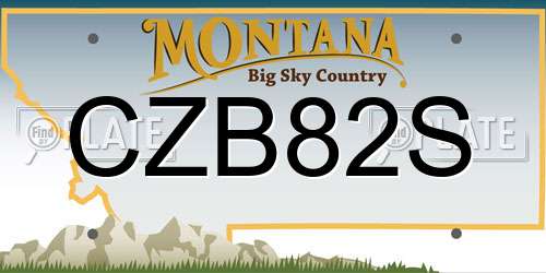 CZB82S Montana License Plate