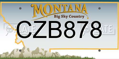 CZB878 Montana License Plate