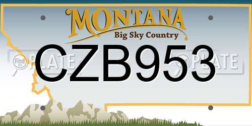 CZB953 Montana License Plate