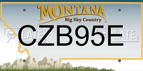 CZB95E Montana License Plate