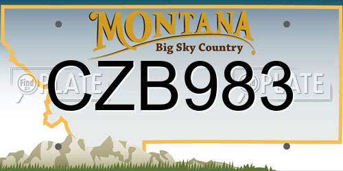CZB983 Montana License Plate