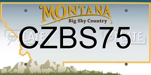 CZBS75 Montana License Plate