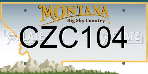 CZC104 Montana License Plate