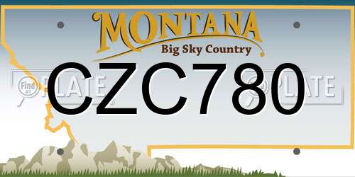 CZC780 Montana License Plate