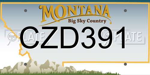 CZD391 Montana License Plate