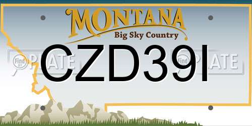 CZD39I Montana License Plate
