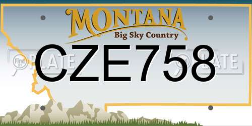CZE758 Montana License Plate