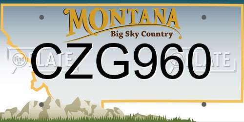 CZG960 Montana License Plate