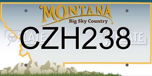 CZH238 Montana License Plate