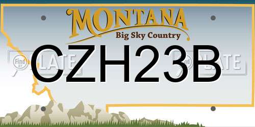 CZH23B Montana License Plate
