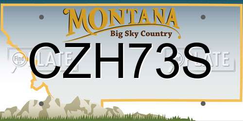 CZH73S Montana License Plate