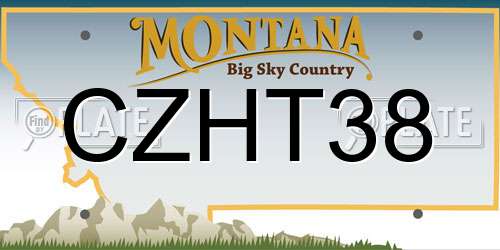 CZHT38 Montana License Plate